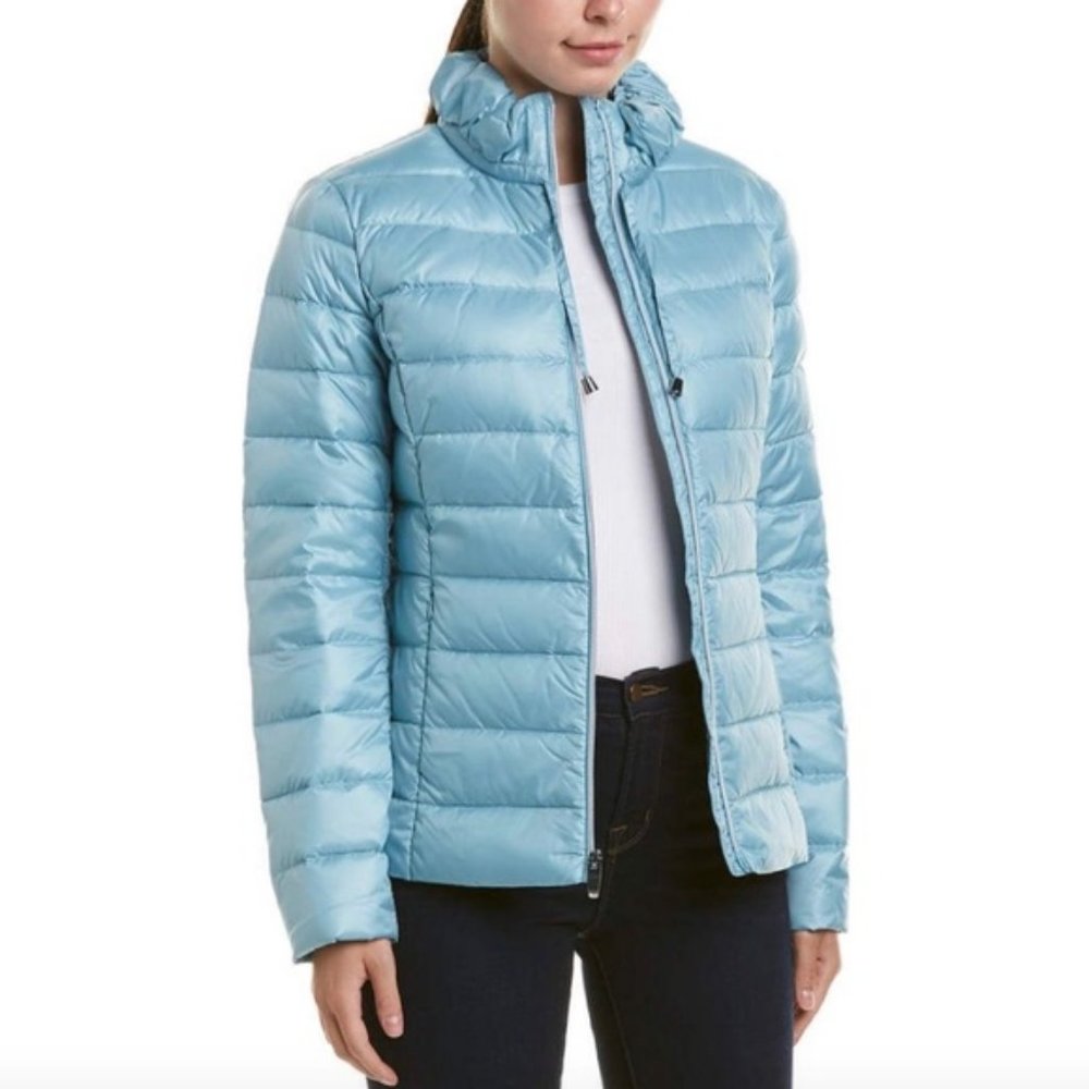 Via Spiga Ruffle Stand Collar Down Jacket NEW